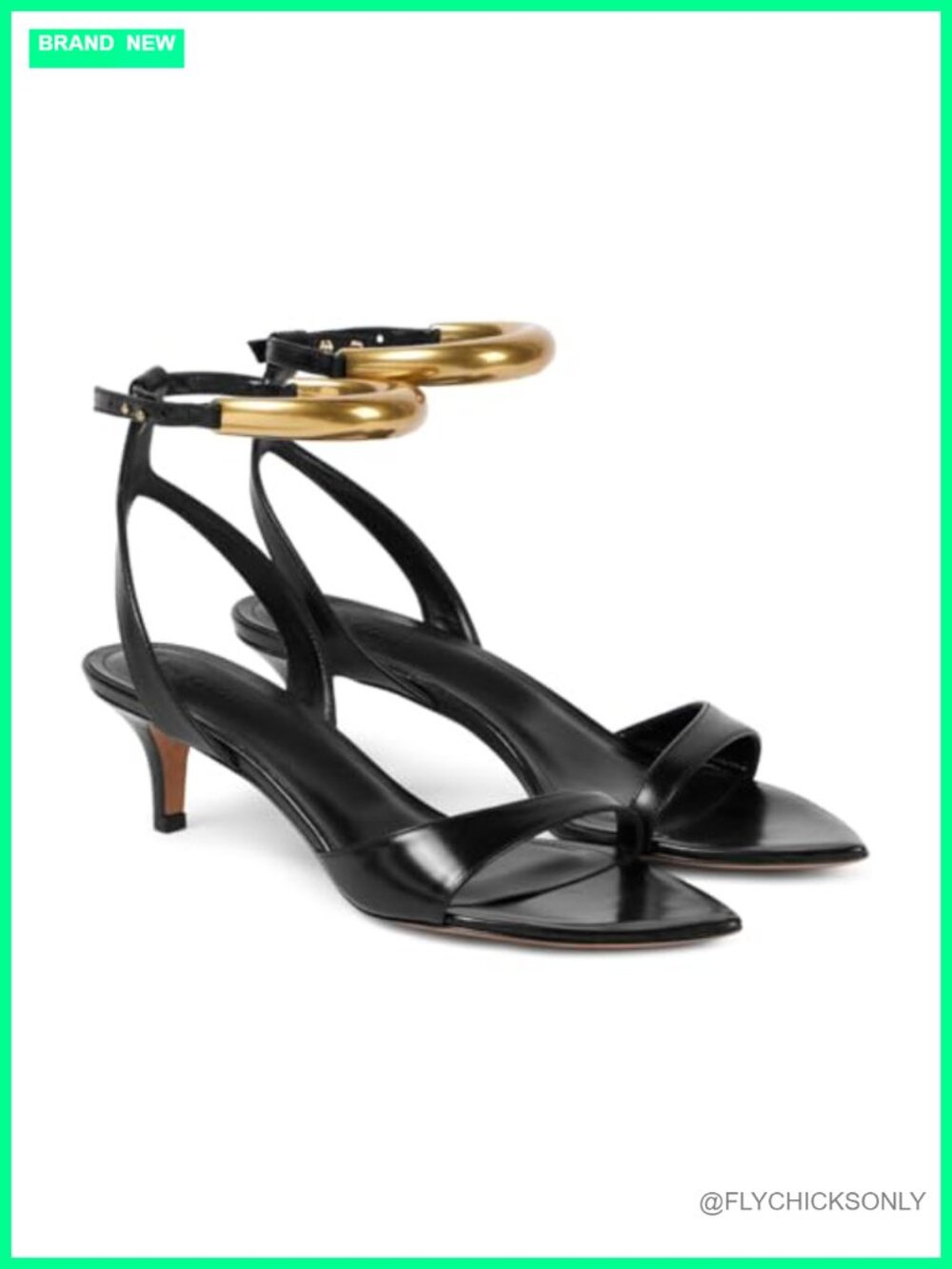 Faux Leather Kitten Heel Strappy Pointed Toe Dress Sandals Ankle Buckle